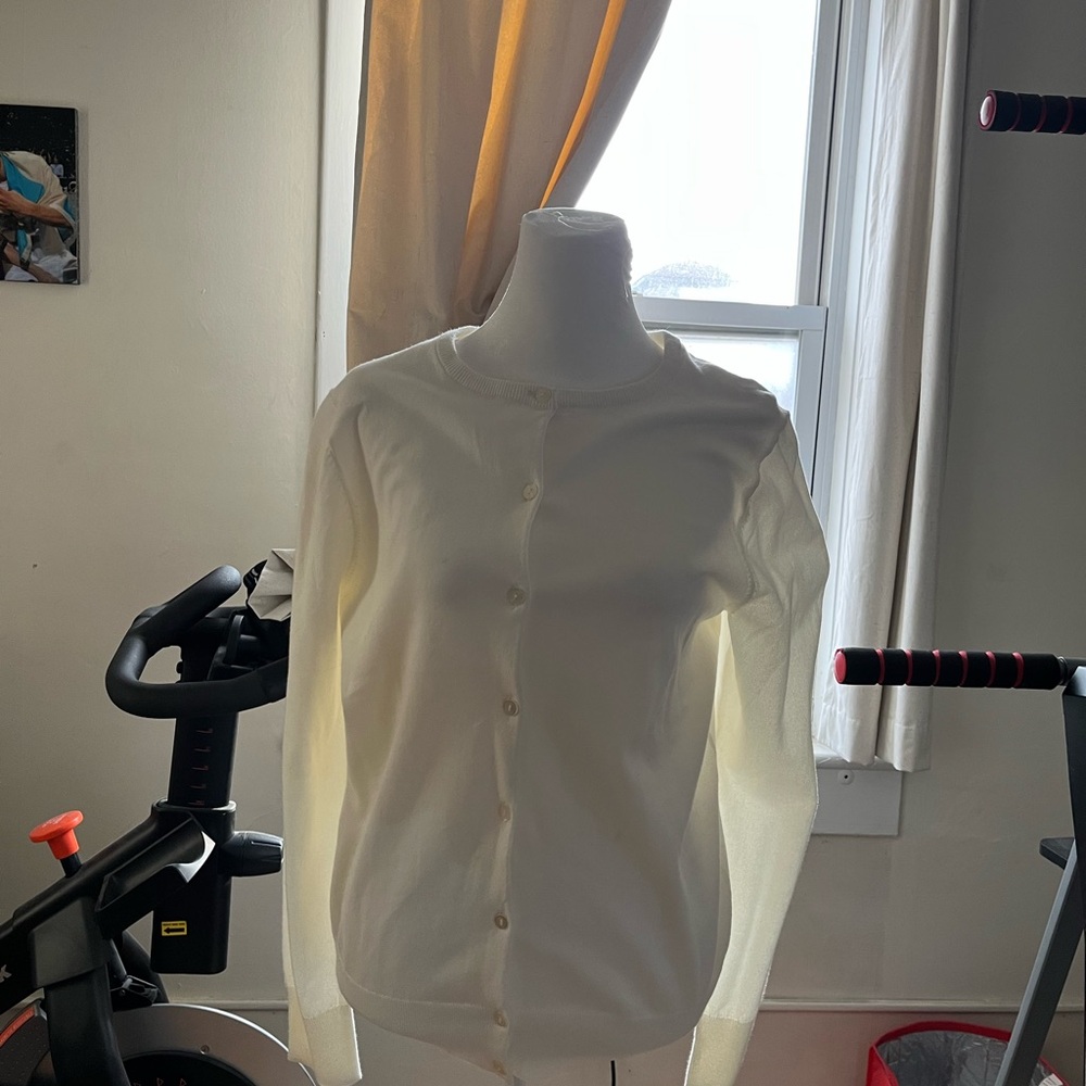 Land End NWT Light Cream Cardigan perfect for the office.